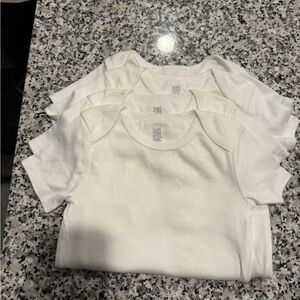 Carter's White Short-Sleeve Baby Tees - 4 Pack